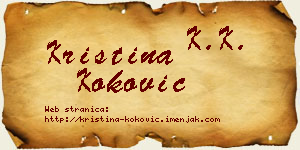 Kristina Koković vizit kartica